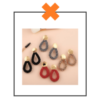 Druppel kralen oorbellen roze met goudkleurig steker